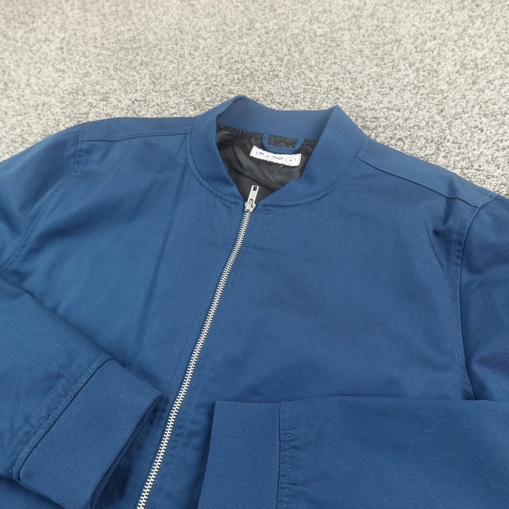 Line Of‎ Trade Jacket Mens M Blue Bomber Full Zip Lined Outdoor Windbreaker Coa